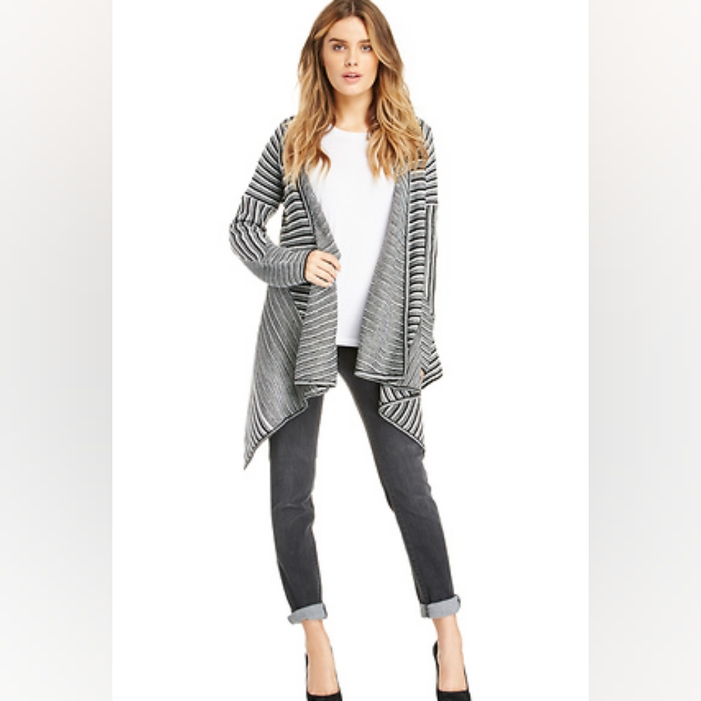 BB Dakota x REVOLVE Mayer striped sweater coat NWOT black white size medium